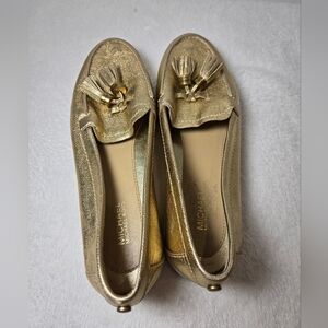 Michael Kors Metallic Gold Tassel Loafers